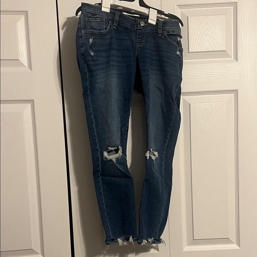 Abercrombie & Fitch Dark Blue Distressed Skinny Jeans